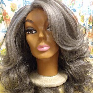 Gray hair synthetic wig